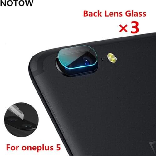 NOTOW 3pcs/lot flexible Rear Transparent Back Camera Lens Tempered Glass Film Protector Case For oneplus 5/5T