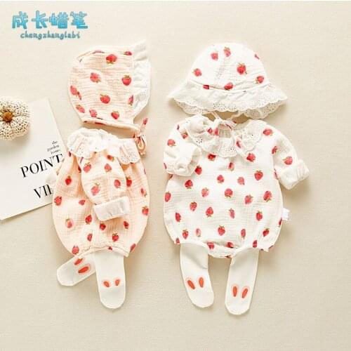 Autumn Jumpsuit Ruffle Cotton Baby Romper Long Sleeve Toddler Korean Newborn Girl Baby Romper OnesieBaby Ropa Clothes BW50PF