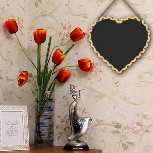 Oval Square Heart Shaped Mini Wooden Blackboard Chalkboard Hanging Memo Message Wedding Decor Board Holder