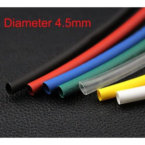 32.8Ft 10M Long 4.5mm Dia Polyolefin Heat Shrinkable Tube Tubing Black/Red/Yellow/White/Clear/Greed/Blue