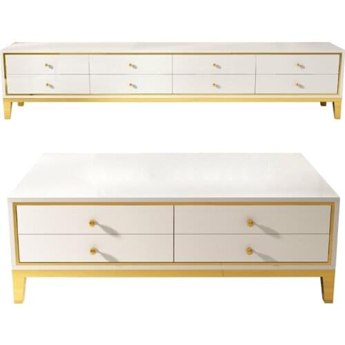 Postmodern light luxury tea table TV cabinet combination set simple living room table household small family floor cabinet