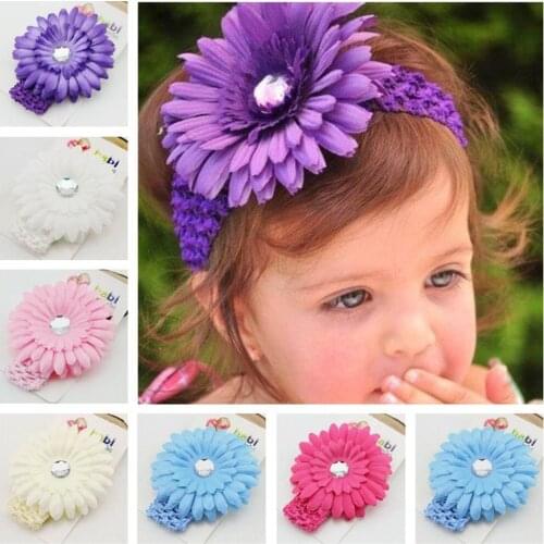 Baby girl headband Infant hair Band newborn tiara headwrap Toddlers Ribbon Kids Flower bow turban Hair Accessories Headwear