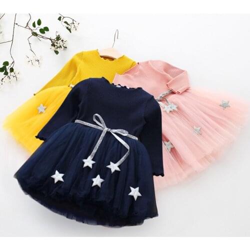 Girls Long Sleeve Party Dress Girls Vestidos Kids Princess Tutu Dress Boutique Clothing Junior Children Autumn Winter Dresses