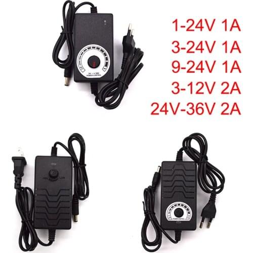 Adjustable AC To DC Power Adapter Supply 12 Volt Adapter 1V 3V 9V 12V 24V 36V Charger 1A 2A Universal Power Supply Adaptor US EU