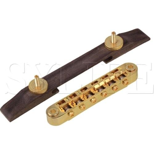 Rosewood Bridge Gold Plated w/ Fixed Saddles Archtop Jazz Guitar Part