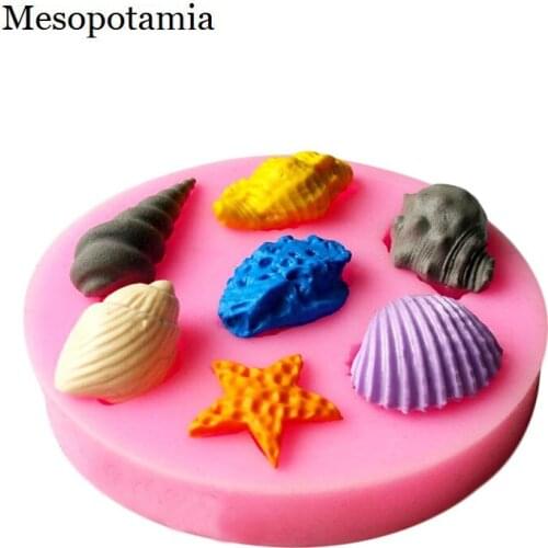 DIY Silica Mould Shell Conch Starfish Sea World Silicone Molds Border Decoration Tools Silica Mould Arts Crafts Sewing Embossing