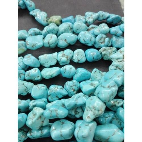 Blue-Green Natural Stone howlite Stone Loose Beads 10x15mm 40cm/16inch Random beads