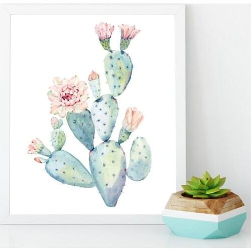 Nordic Art Print Pastel color Cactus Canvas Painting Poster Botanical Wall Art Pictures For Living Room Home Decor No Frame