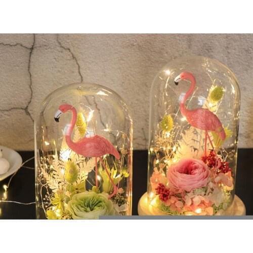 Glass Cover Dome with Base for Flower Container Party Cupcake Display Decor