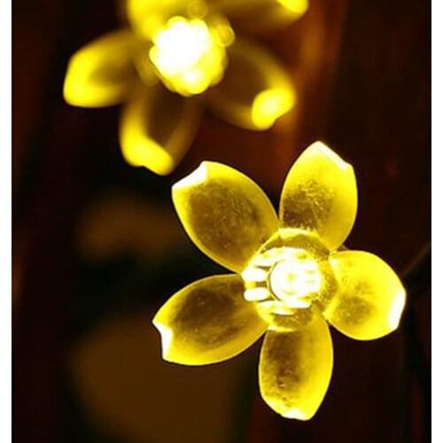 Cherry Blossom Flower Garland LED String Lights 3 M Warm White String For Wedding Christmas Home Bedroom Party Decoration