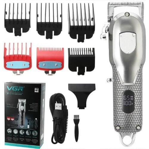 VGR 276 hair trimmer USB rechargeable hair clipper haircut machine oilhead clipper white hair carving clipper beard trimmer LCD