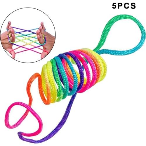 The Age Old Game Of The Finger Fun Twist String Rainbow Coloured Rope Chain With Children Macrame Cord Rainbow