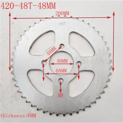 420 48Tooth 48mm Rear Chain Sprocket for Chinese ATV Quad Pit Dirt Bike Buggy Go Kart Motorcycle Motor