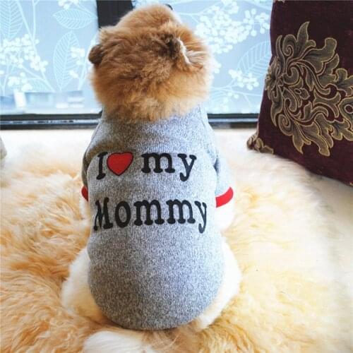I LOVE MOM Dog Winter Coat Pet Coat Jacket Puppy Chihuahua Dogs Clothes For Dog Winter Clothing