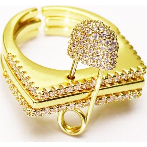 10 Pcs Fashion Zircon Open jewelry Gold rings jewelry rings Gift for women jewelry Women rings 51355