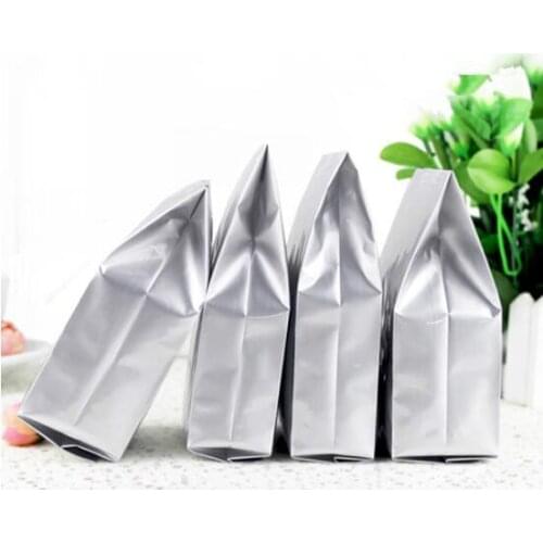 100pcs Side Gussets Aluminum Foil Bag Mylar Coffee Beans Package Bag Open Top Heat Sealing Foil Bag Tea Storage Bag