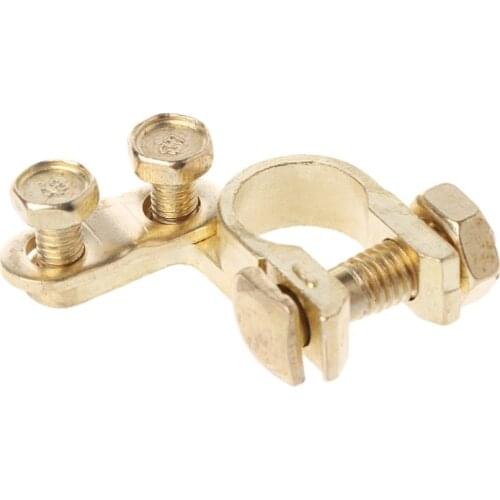 652F 2Pcs Durable Replacement Auto Car Battery Terminal Clamp Clips Brass Connector