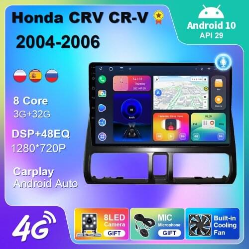 4G WIFI Android 10 For Honda CRV CR-V 2004-2007 Car Radio Multimedia Player Navigation Car Android Auto Carplay 2 din Android