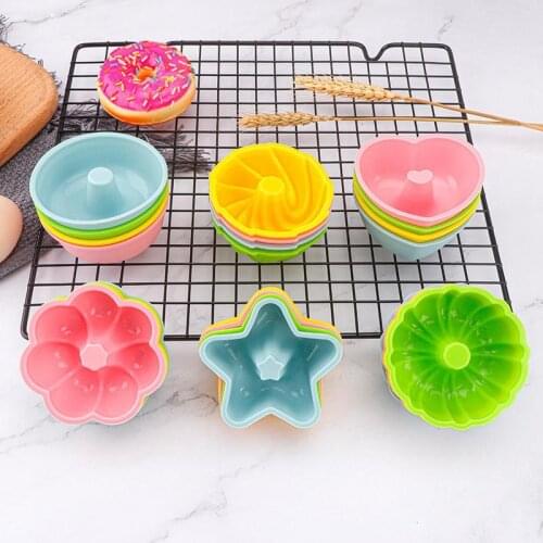 6PCS Muffin Cake Mold Silicone Professional Soft Egg Tart Molds Pudding Mold For Home DIY Baking Mould Kitchen Tools