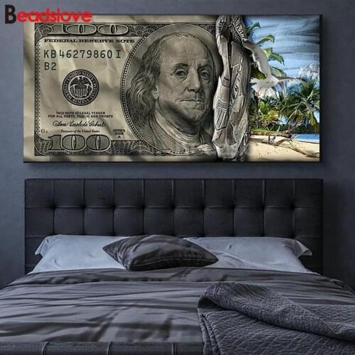 Abstract Vintage Beach Money diy diamond painting full drill square round diamond mosaic embroidery still life home decoration