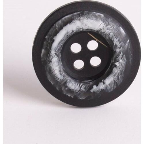 Ankanaturel Polyester Dimple Button 4 Holes Black Gray Buttons for Jackets Dresses Cardigans and Coats