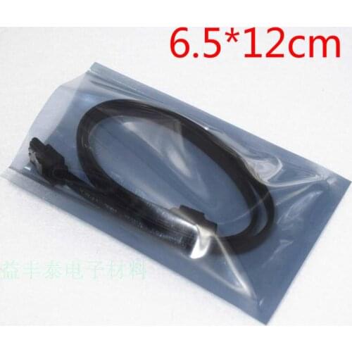 6.5*12cm Open Top Anti Static Shielding Plastic Packaging Storage Bags ESD Anti-Static Pack Bag Antistatic Package Bag