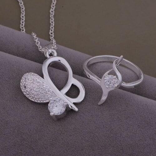 AS465 Trendy wholesale r Jewelry Sets Ring 507 + Necklace 948 /auxajmea bvuaknbar plated