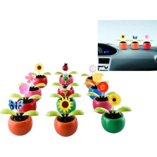 Automatic Dancing Flower Toy Gift New Solar Powered Flip Flap Dancing Flower For Car Decor