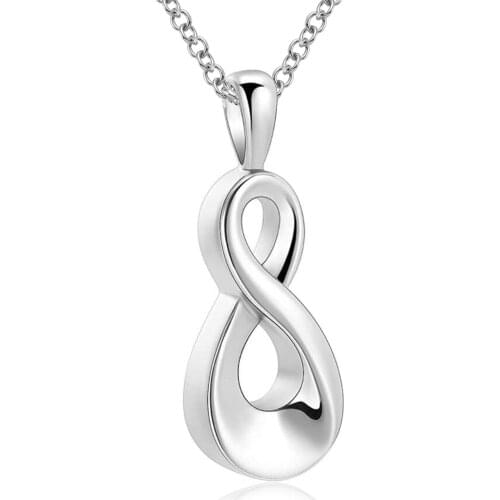 Infinity Love Cremation Jewelry Ashes Pendant Stainless Steel Keepsake Memorial Urn Holder Necklace For Men Women Dropshipping