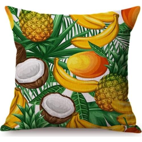 Tropical Fruit Avocado Papaya Pattern Cushion Cover Summer Decorative For Bed Chair Sofa Throw Pillow Case 45x45cm drop shipping