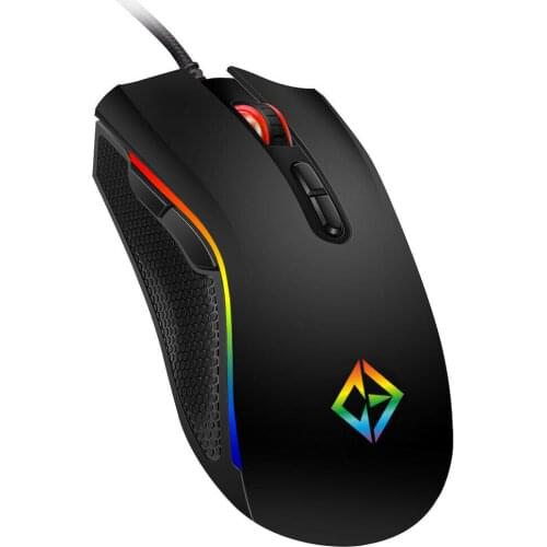 Combrite USB Wired Gaming Mouse Rainbow RGB LED Programmable 7 Button Mice Gamer 4800 DPI Adjustable For PC Laptop Notebook