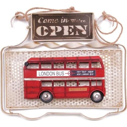 Decorative Metal Door Lettering London City Bus Decorated - Cafe, Restaurant, hotel-Door Wall Lettering-Gift, Trinket Quality