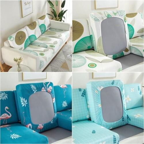 Flower Sofa Seat Cushion Cover Elastic Pets Kids Furniture Protector Stretch Washable Seats Removable Carton Slipcover Spandex
