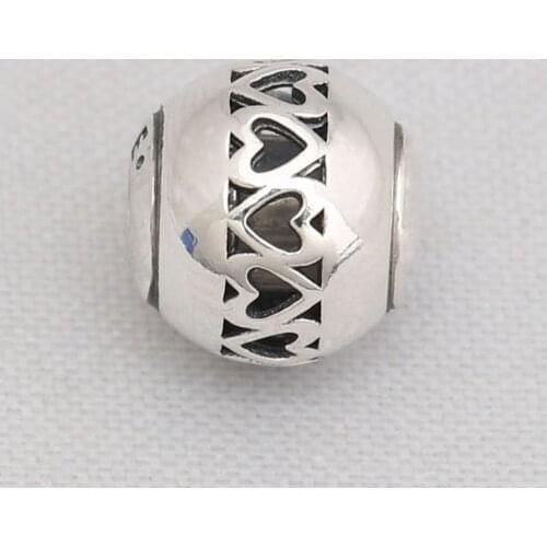 Essence Bead S925 Silver LOVE Hearts Charm for Essence Bracelet Bangle Lady Jewelry Gift Small Hole