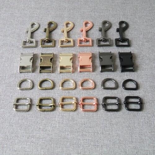 50 sets 20mm Metal D ring belt straps slider breakaway side release buckle spring hook for dog collar leash harness accessories