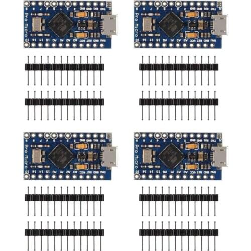 10pcs Pro Micro ATmega32U4 5V 16MHz Replace ATmega328 For Arduino Pro Mini With 2 Row Pin Header For Leonardo Mini Usb Interface