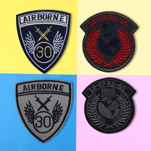 Peace Sergeant Badge Number Embroidered Patches for Clothes Iron on Clothes Jacket Shoes Appliques Badge Stripe Stickers