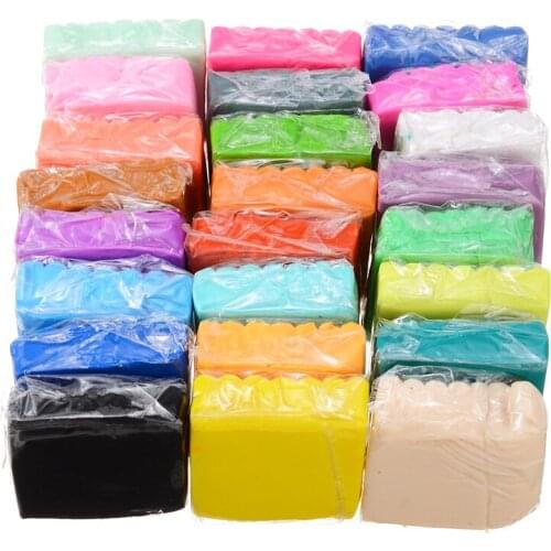 24 Colors Soft Polymer Clay Set Air Dry Clay Polymer Play Dough With Modeling Tools DIY Kids Playdough Educational Toys