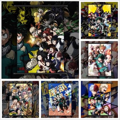 Boku no My Hero Academia Bakugou Midoriya Shoto Anime manga wall Poster Scroll I
