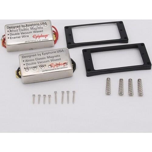 1 Set Original Genuine Epi SG400 Electric Guitar Alnico Bar Humbucker Pickup Nickel Cover