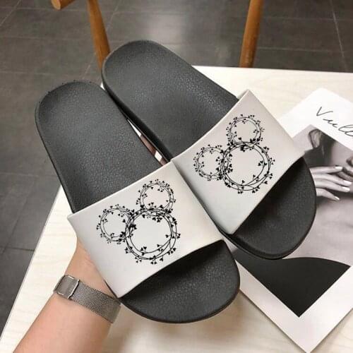 Newest Leopard Mouse Head Flower Vintage Fashion slippers women Summer Kawaii flip flops