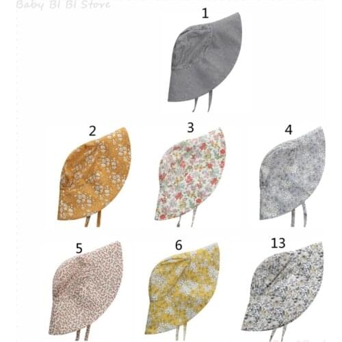 2021 New Summer Baby Sun Hat Boys Cap Children Panama Unisex Beach Girls Bucket Hats Floral Vintage Infant Caps UV Protection