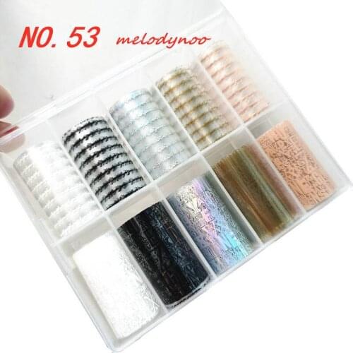 10 Rolls 100X4cm English Letter Transfer Foil 10pcs Laser Letter Nail Stickers Transfer Foils popular flower styles nail STICKER