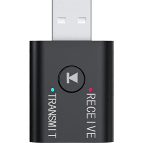 Portable Bluetooth 5.0 Transmitter Receiver 3.5mm AUX USB Mini 2 in 1 Wireless Stereo USB o Adapter