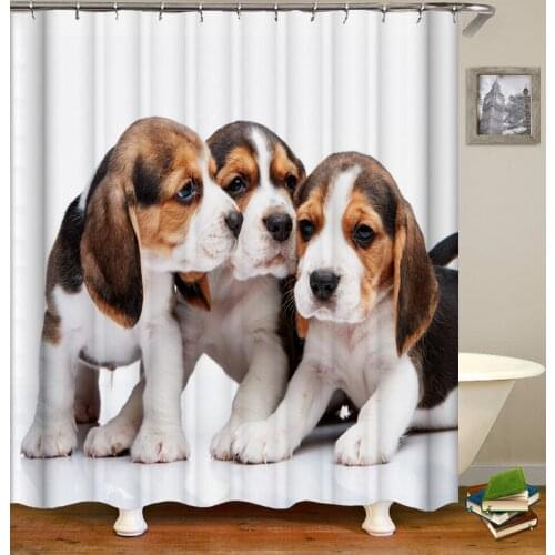 OLOEY Shower Curtains for Bathroom Decor Pet Puppy Dog Animal Bath Curtains Waterproof Fabric Curtians Customized Size