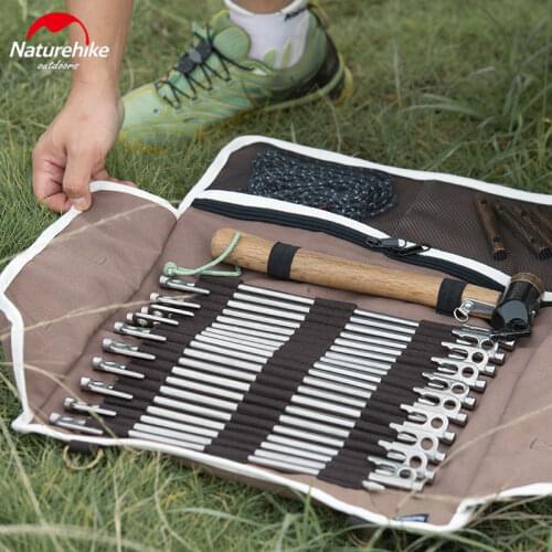 Naturehike Outdoor Camping Equipment Storage Bags Tent Accessories Hammer Wind Rope Tent Pegs Nails Storage Bag Camping Tools