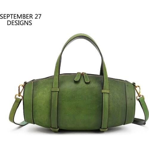 New Fashion Bucket Bag Female Genuine Cow Leather Luxury Vintage Women Messenger Shoulder Bags Retro Crossbody HandBag Ladies
