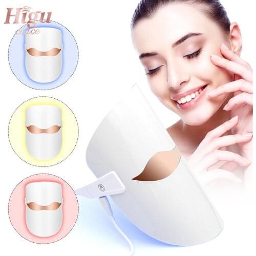 LED Facial Mask Skin Rejuvenation Whitening Photon Light Therapy Wrinkle Skins Electric Led Beauty Tighten Instrument 3 Colors