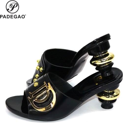 New Nigerian Women Wedding Shoes Decorated with Rhinestone Luxery Shoes Women Plus Size Women Shoes 42 High Heels Sexy Ladies