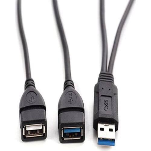 Double USB Extension A-Male To 2 A-Female Y Cable Power Adapter Converter USB3.0 Male to 2Dual USB Female Y Splitter Charger